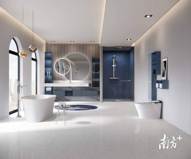 作为家居新国货品牌代表及卫生陶瓷细分行业龙头企业，恒洁卫浴是本次三水区入选省级“单项冠军”的示范企业。企业供图 南方+ 李周秦 拍摄