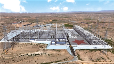 妙岭750千伏变电站新建工程全景图。