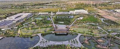 银川市第一再生水厂节水主题公园。本报记者  陈 瑶 摄