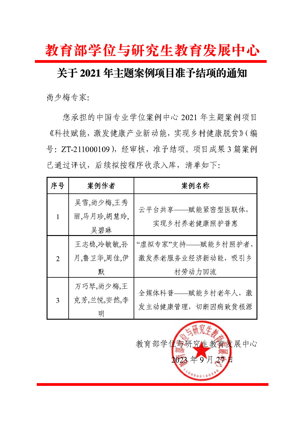 关于2021年主题案例项目准予结项的通知_10001北京大学_尚少梅(1).jpg