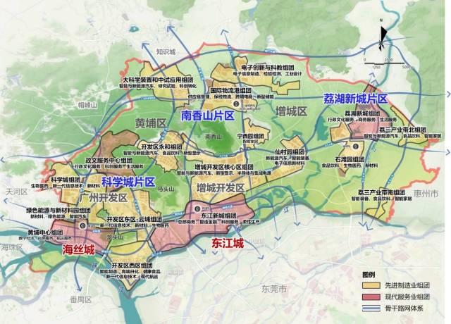 东部中心产业空间规划示意图