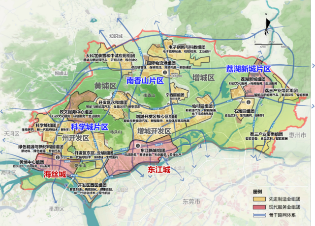 东部中心产业空间规划示意图