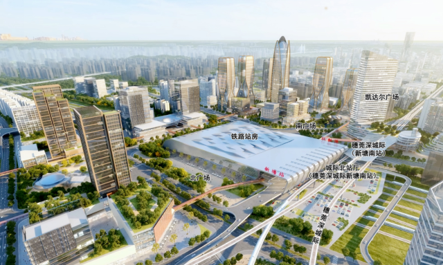 ▲广州东部中心新塘枢纽核心区效果图