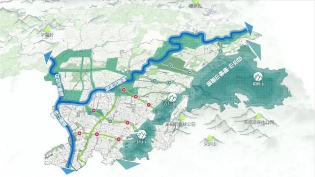 白云区生态空间格局示意图。图源：《广州市白云区国土空间总体规划（2021-2035年）》