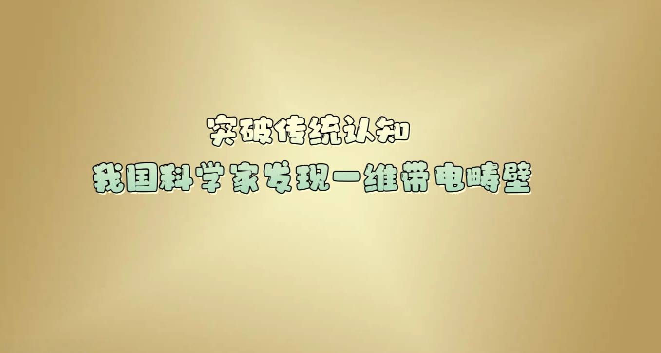 突破传统认知 我国科学家发现一维带电畴壁