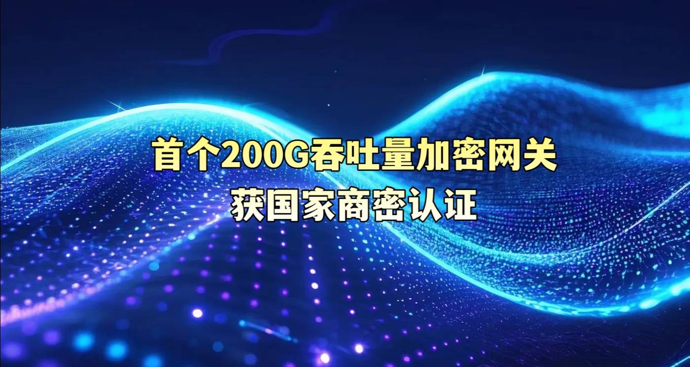 首个200G吞吐量加密网关获国家商密认证