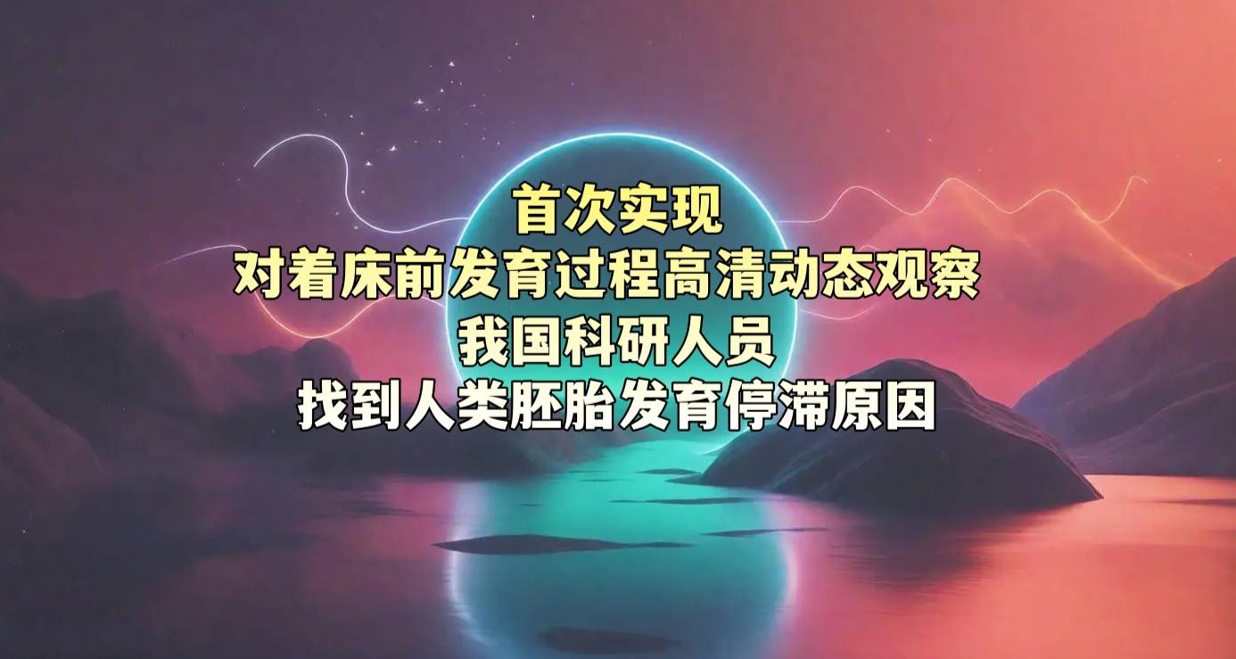 首次实现对着床前发育过程高清动态观察 我国科研人员找到人类胚胎发育停滞原因