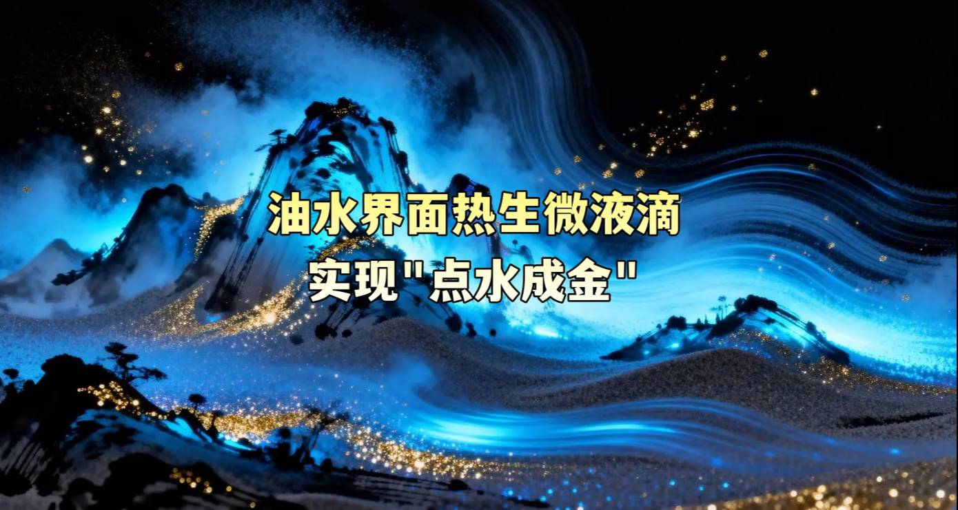 油水界面热生微液滴实现“点水成金”
